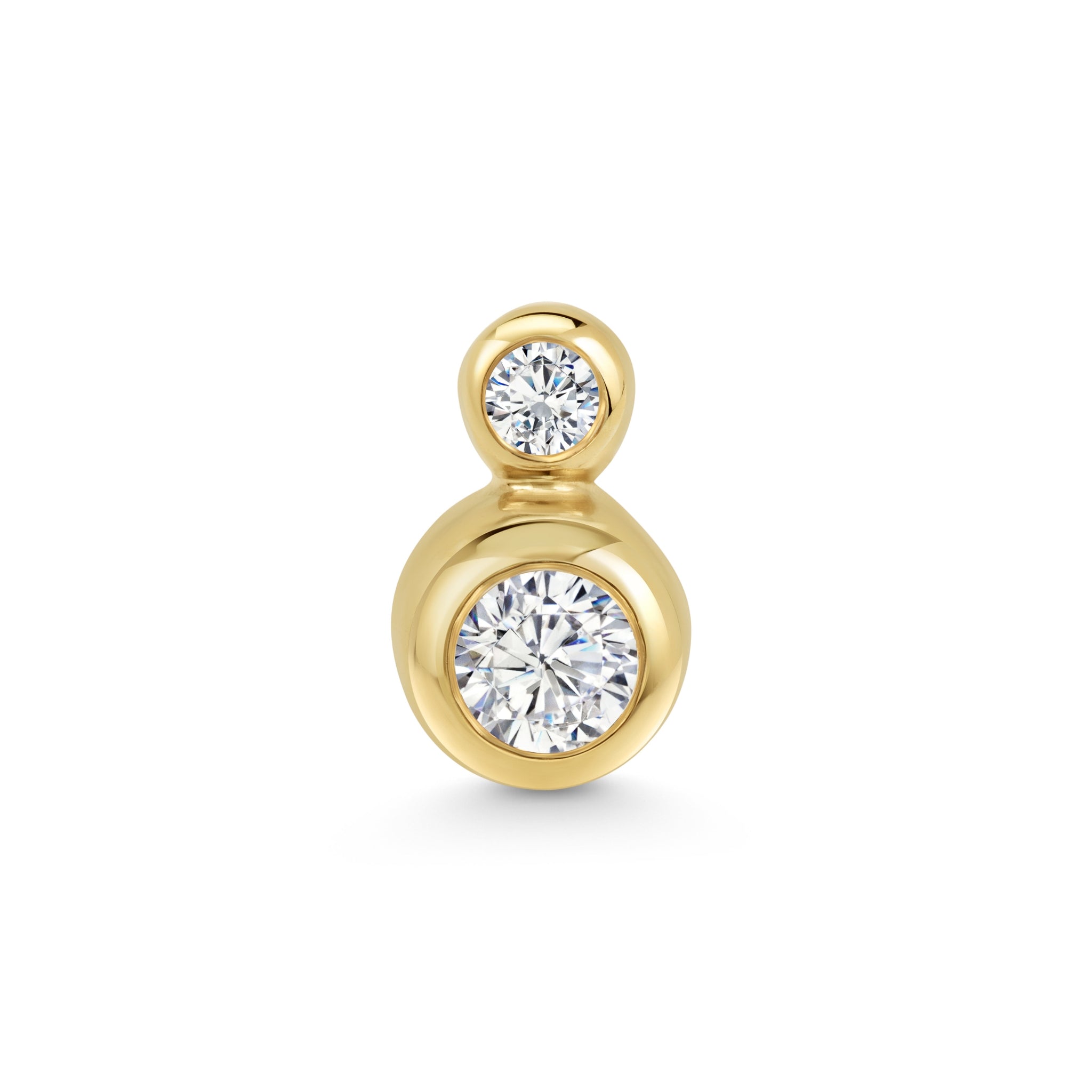 Double Pixel v3 Single Stud in Gold and Diamonds